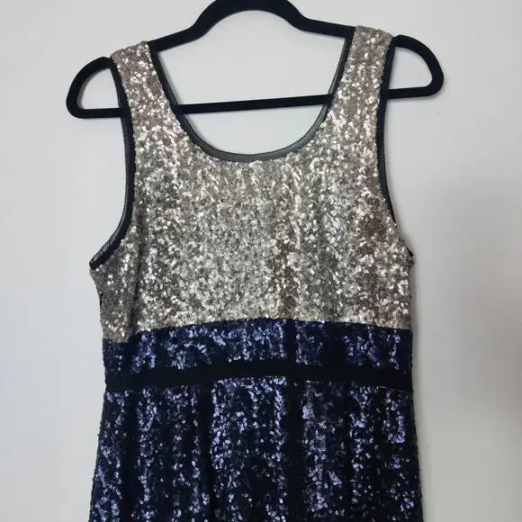 Madewell Broadway & Broome Sequin Colorblock Mini Cocktail Party Dress 8 Holiday - Picture 8 of 14
